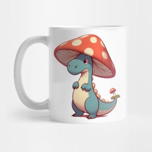 Kawaii simple Mushroom Hat Dinosaur Tyrannosaurus Mug